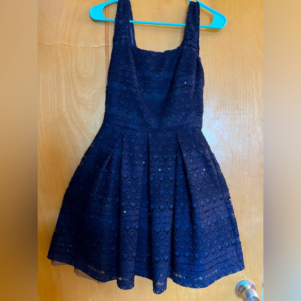 Sparkly Navy Blue Mini Dress
